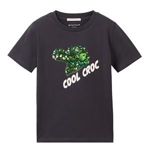 TOM TAILOR Jongens kinderen T-shirt met dino-print, 29476 - Coal Grey, 104/110 cm