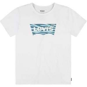 Levi's Lvg ss Zebra Batwing T-shirt voor meisjes 4ej137 T-shirt, Helder Wit, 12 jaar