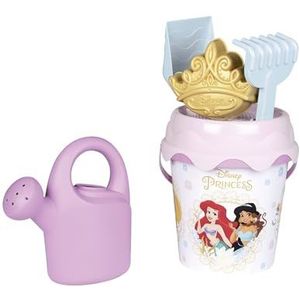 Smoby Strandemmer met Disney-prinsessendesign, 17 cm, met gieter, zeef, hark, schep en zandvorm, vanaf 18 maanden, gemaakt in Frankrijk (7600862171)