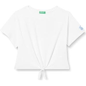 United Colors of Benetton T-shirt 3096C10BU, wit 101, M meisje, wit 101., 130