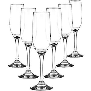 Glasmark Krosno Glazen Set 0,2 Liter Sekt Champagner Prosecco Glas Kelk Sektglazen Champagne Mousserende Wijnglazen Transparant 6 X 200 Ml