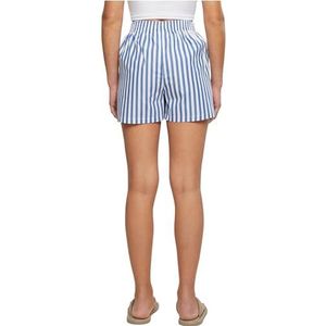 Urban Classics Dames Shorts Dames Gestreepte Shorts White/Blue XL, wit/blauw, XL