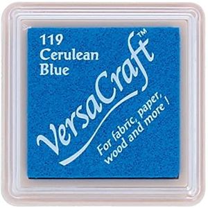 Tsukineko Versacraft stempelkussen, citroengeel, klein, blauw, 3,4 x 3,4 x 2 cm