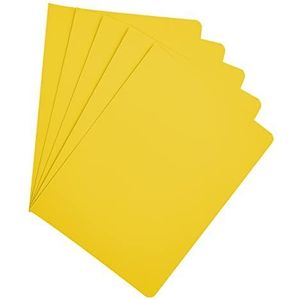 Raylu Paper® - Verpakking met 25 kartonnen ondermappen voor documenten, met gaten voor vastenen en krachtige kleuren, 200 g dikke kraftpapieren map (geel, folio)