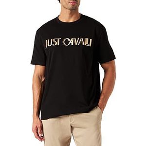 Just Cavalli Heren T-shirt met korte mouwen, 900 Zwart, XS