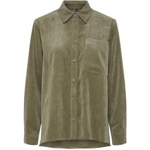 PIECES Dames Pcjeffi Ls Mm Shirt, diep lichen green, M