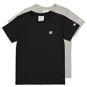 Champion - T-shirt Basic - Zwart/grijs - 2-pack - Voor Kinderen