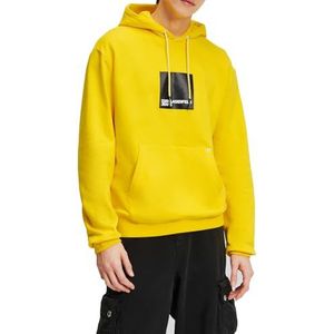 Karl Lagerfeld Jeans, Heren, Box Logo Hoodie, Regular Fit, Geel, S