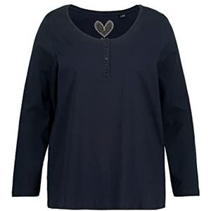 Ulla Popken Basic shirt blouse voor dames, dimbaar, blauwzwart., 58-60