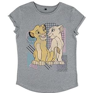 Disney Women's The Lion King Nostalgia Organic Rolled Sleeve T-Shirt, Melange Grey, M, grijs (melange grey), M