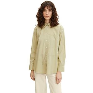 TOM TAILOR Dames Basic blouse met borstzak 1031484, 28725 - Light Moderate Olive, 38