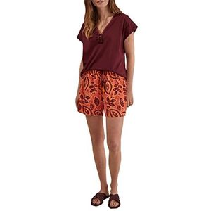 women'secret Casual vrijetijdsshorts voor dames, Oranje print, L