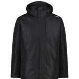 CMP - Man Jacket Zip Hood Afneembare Binnenjas, Zwart, 46