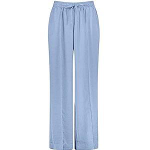 Taifun Palazzo-broek voor dames, van gerecycled polyester, vrije tijd, lange palazzo-broek, effen kleur, normale lengte, Atlantic Mist, 36