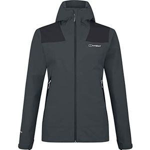 Berghaus Dames Paclite Dynak Gore-Tex Waterdichte Shell Jack, Grijs Krijtstreep/Jet Zwart, 12