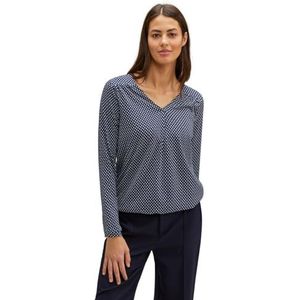 Street One Dames shirt met lange mouwen bedrukt, blauw (deep blue), 38