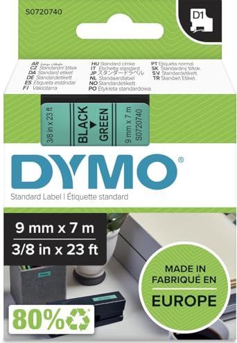 LabelManager™ gelamineerd lint voor DYMO D1 40919 9 mm LabelManager™ zwart groen (5 stuks)