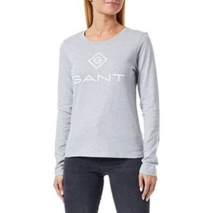 GANT Dames D1 Lock Up LS T-shirt, gemengd grijs, XS