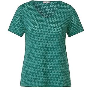 Street One Zomershirt voor dames met Burn Out dessin, lagunegroen, 42