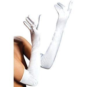 Seven til Midnight 40109 Satin Opera Length Gloves, wit (One Size)