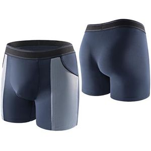 Carer 2-delige set bamboe heren incontinentie boxershorts lichtgewicht ademende incontinentiebroeken voor heren met 80 ml absorberend kussen ontworpen voor milde incontinentie blauw maat L