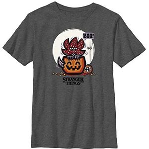 Stranger Things Unisex Kids Demodog JackoLantern T-shirt met korte mouwen, Dark Heather Grey, XS, grijs (dark heather grey), One size