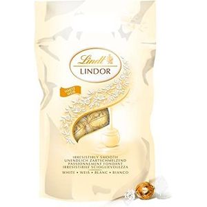 Lindt LINDOR Witte chocolade bonbons 1kg | 80 zacht smeltende chocolade bonbons | Hersluitbare verpakking