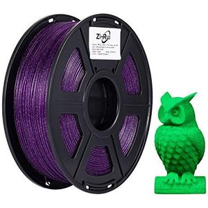 Zi-Rui 3D-printer PETG-filament, sprankelende glitter paars, glanzende gloed in het donkergroen, 1,75 mm, 2,2 lbs (1 kg) /spoel