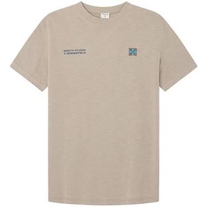 Springfield Heren T-shirt, Zand, XL
