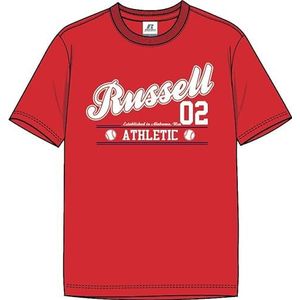 RUSSELL ATHLETIC Bases-s/S Crewneck T-shirt heren, Vurig Rood, S
