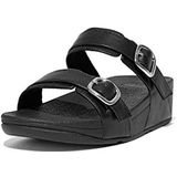 Fitflop Dames Lulu verstelbare lederen glijbanen sandaal, Zwart, 40 EU