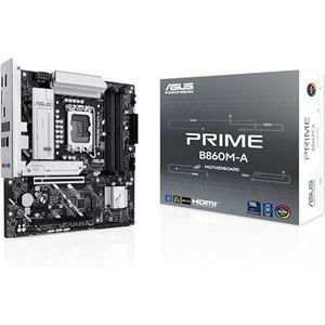 ASUS PRIME B860M-A Intel mATX-moederbord, 7+1+1+1 80A DrMOS-vermogensfasen, DDR5, PCIe 5.0, 2xM.2-slots, Realtek 2.5Gb Ethernet, dubbele DisplayPort, HDMI, achteraan USB 20 Gbps Type-C
