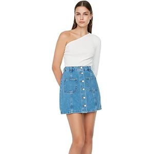 Trendyol Dames Mini A-lijn A-lijn Denim Rok, Blauw, 62