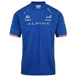Kappa T-shirt voor kinderen, Kombat Fernando Alonso BWT Alpine F1, officieel team, Formule 1, Blauw, 14 ans