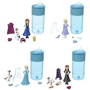 Mattel Disney Frozen speelgoed, Sneeuw Color Reveal pop met 6 verrassingen, waaronder een figuur uit Frozen, geïnspireerd op Disney films HMB83