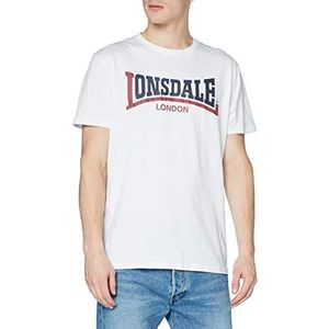Lonsdale T-shirt voor heren met twee tonen, Wit, 5XL