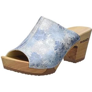 Woody Dames Elly houten schoen, blauw, 37 EU, blauw, 37 EU