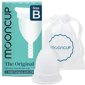Mooncup De originele siliconen menstruatiecup, herbruikbaar, ultrazacht en gemakkelijk in te brengen, ideaal voor zware menstruaties, maat B, leeftijd 30 of jonger (verpakking van 1)
