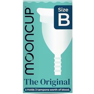 Mooncup De originele siliconen menstruatiecup, herbruikbaar, ultrazacht en gemakkelijk in te brengen, ideaal voor zware menstruaties, maat B, leeftijd 30 of jonger (verpakking van 1)