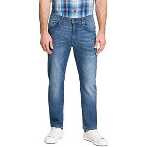 Pioneer Heren broek 5 Pocket Stretch Denim Jeans, Blue Used Buffies, 40W / 34L, Blauwe Gebruikte Buffies, 40W x 34L