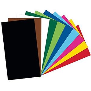 folia 63509 - gekleurd papier mix, ca. 35 x 50 cm, 130 g/m², 20 vellen gesorteerd in 10 kleuren, voor het knutselen en creatief vormgeven van kaarten, raamafbeeldingen en voor scrapbooking