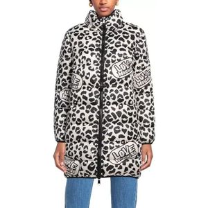 Love Moschino Dames Allover Animal Print Jacket, BEIGE Black, 48
