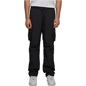 Urban Classics Heren Straight Leg Nylon Cargo Pants Broek, zwart, L