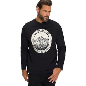 JP 1880 Heren Skiwear, Longsleeve met print T-shirt, zwart, 4XL, zwart, 4XL