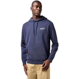 Wrangler - Americana Hoodie - Navy Blauw - Katoen