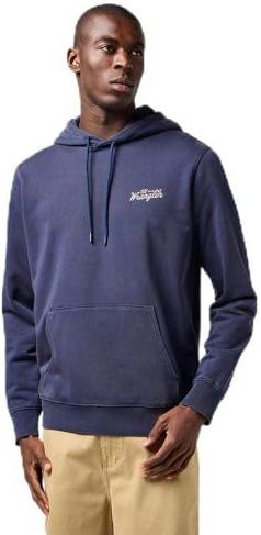Wrangler - Americana Hoodie - Navy Blauw - Katoen