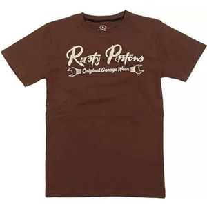 Rusty Pistons Carson T-shirt voor heren van 100% katoen, crewneck, bruin, S