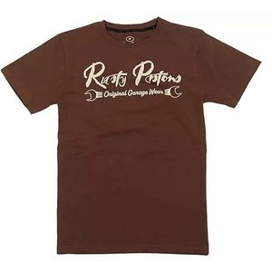 Rusty Pistons Carson T-shirt voor heren van 100% katoen, crewneck, bruin, L