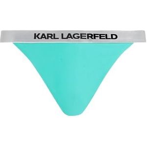 KARL LAGERFELD Logo Bikini Bottom met elastische tailleband, Florida Keys Green, XL
