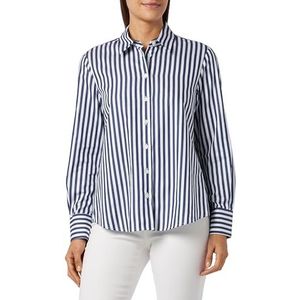 Seidensticker Damesblouse, modieuze blouse, regular fit, hemdblousekraag, lange mouwen, 100% katoen, blauw, 38